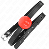Kink Collar Gag KINK Raudona Ball Gag 4 cm - Adjustable Silicone Strap, 65x1.5 cm