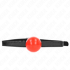 Kink Collar Gag KINK Raudona Ball Gag 4 cm - Adjustable Silicone Strap, 65x1.5 cm