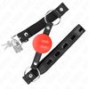 Kink Collar Gag KINK Raudona TPE Ball Gag 4 cm - Adjustable Strap, 60 x 2 cm
