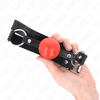 Kink Collar Gag KINK Raudona TPE Ball Gag 4 cm - Adjustable Strap, 60 x 2 cm