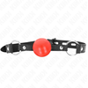 Kink Collar Gag KINK Raudona TPE Ball Gag 4 cm - Adjustable Strap, 60 x 2 cm