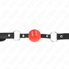 Kink Collar Gag KINK Raudona TPE Ball Gag 4 cm - Adjustable Strap, 60 x 2 cm