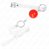 Kink Collar Gag KINK Adjustable 4cm Raudona Transparent PVC Ball Gag - Secure Comfort Fit