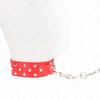 Kink Collar Gag KINK Rivet Strap Collar Raudona Adjustable 36-50 cm with D-Ring Accent