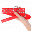 Kink Collar Gag KINK Rivet Strap Collar Raudona Adjustable 36-50 cm with D-Ring Accent