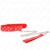 Kink Collar Gag KINK Rivet Strap Collar Raudona Adjustable 36-50 cm with D-Ring Accent
