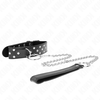 Kink Collar Gag KINK Ring Rivet Strap Adjustable Leather Collar 65 cm Juodas 36-50 cm