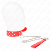 Kink Collar Gag KINK Rivet Strap Collar Raudona Adjustable 36-50 cm with D-Ring Accent
