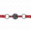 Kink Collar Gag KINK Shiny Leatherette Ball Gag 4.5cm - Adjustable Vegan Strap, Juodas