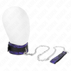 Kink Collar Gag KINK Velvet Lace Collar with Adjustable Belt &amp; Nylon Trim 105cm Juodas