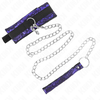 Kink Collar Gag KINK Velvet Lace Collar with Adjustable Belt &amp; Nylon Trim 105cm Juodas