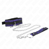 Kink Collar Gag KINK Velvet Lace Collar with Adjustable Belt &amp; Nylon Trim 105cm Juodas
