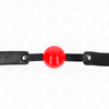 Kink Collar Gag KINK Model 1 Soft TPE Ball 4cm Adjustable Gag 41-61cm Juodas/Raudona
