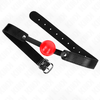 Kink Collar Gag KINK Model 1 Soft TPE Ball 4cm Adjustable Gag 41-61cm Juodas/Raudona