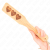 Kink Impact Touch KINK Bamboo Paddle Heart Pattern 32x5.5 cm - Elegant Wooden Impact Tool