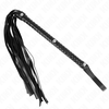 Kink Impact Touch KINK Long Handle Whip 60 cm - Juodas Leather Impact Tool with Ergonomic Grip