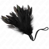 Kink Impact Touch KINK Tickle Feather Wand with Rope Handle, 15 cm, Juodas-Raudona