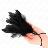 Kink Impact Touch KINK Tickle Feather Wand with Rope Handle, 15 cm, Juodas-Raudona