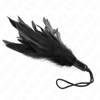 Kink Impact Touch KINK Tickle Feather Wand with Rope Handle, 15 cm, Juodas-Raudona