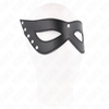 Kink Masked Allure KINK 5 Rivets Eye Mask Juodas Vegan Leather 28x8cm Adjustable Strap