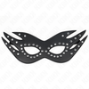 Kink Masked Allure KINK Leatherette Mask with Rivets Model 3 - Elegant Juodas 26x9.5 cm