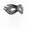 Kink Masked Allure KINK Leatherette Mask with Rivets Model 3 - Elegant Juodas 26x9.5 cm