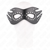 Kink Masked Allure KINK Leatherette Mask with Rivets Model 3 - Elegant Juodas 26x9.5 cm
