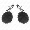Kink Nipple Grip KINK Faux Fur Ball Adjustable Nipple Clamps Juodas 6cm - Elegant Comfort