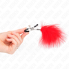 Kink Nipple Grip KINK Feather Nipple Clamp Raudona 7 cm - Adjustable Metal Priedas