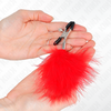 Kink Nipple Grip KINK Feather Nipple Clamp Raudona 7 cm - Adjustable Metal Priedas