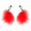 Kink Nipple Grip KINK Feather Nipple Clamp Raudona 7 cm - Adjustable Metal Priedas