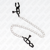 Kink Nipple Grip KINK Flat Chain Nipple Clamps Sidabrinis 30cm - Adjustable Metal Model
