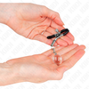 Kink Nipple Grip Kink Sidabrinis Glass Bead Adjustable Nipple Clamps 6cm - Elegant Metal Design