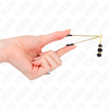 Kink Nipple Grip KINK Gold Fine Nipple Clamps with Juodas Glass Beads 7 cm Adjustable