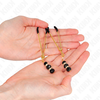 Kink Nipple Grip KINK Gold Fine Nipple Clamps with Juodas Glass Beads 7 cm Adjustable