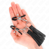 Kink Nipple Grip KINK Leatherette Tassel Nipple Clamps 6cm - Adjustable Metal Design