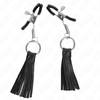 Kink Nipple Grip KINK Leatherette Tassel Nipple Clamps 6cm - Adjustable Metal Design