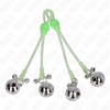 Kink Nipple Grip Kink Luminous Skull Adjustable Nipple Clamps with Bells Žalias/Sidabrinis