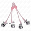Kink Nipple Grip KINK Luminous Skull Adjustable Clamps with Bells Rožinė/Sidabrinis - Custom Fit
