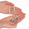 Kink Nipple Grip Kink Luminous Skull Adjustable Nipple Clamps with Bells Žalias/Sidabrinis
