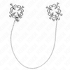 Kink Nipple Grip KINK Metal Flower Adjustable Nipple Clamps with Decorative Chain - Sidabrinis Finish