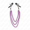 Kink Nipple Grip KINK Nipple Clamp Set with Triple Chain Violetinė Adjustable 20/23/28 cm