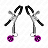Kink Nipple Grip KINK Violetinė Bell Nipple Clamp 6cm - Adjustable Metal Priedas