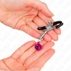 Kink Nipple Grip KINK Violetinė Bell Nipple Clamp 6cm - Adjustable Metal Priedas