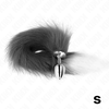 Kink Pleasure Plugs KINK Intimate Plug S Pilkas &amp; Baltas Synthetic Tail 7x3cm Tail 40cm