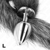 Kink Pleasure Plugs KINK Intimate Plug L with 40cm Synthetic Pilkas Tail - 10x4cm Silicone