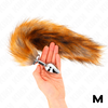 Kink Pleasure Plugs KINK Medium Plug with Synthetic Brown Tail 8x3.5 cm - Fantasy Priedas