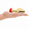 Kink Pleasure Plugs KINK Stainless Steel Intimate Plug Gold with Raudona Rose Accent Size L