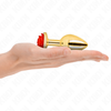 Kink Pleasure Plugs KINK Plug Gold Metal Rose Raudona M - Stainless Steel, Elegant Design, 7cm