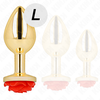 Kink Pleasure Plugs KINK Stainless Steel Intimate Plug Gold with Raudona Rose Accent Size L